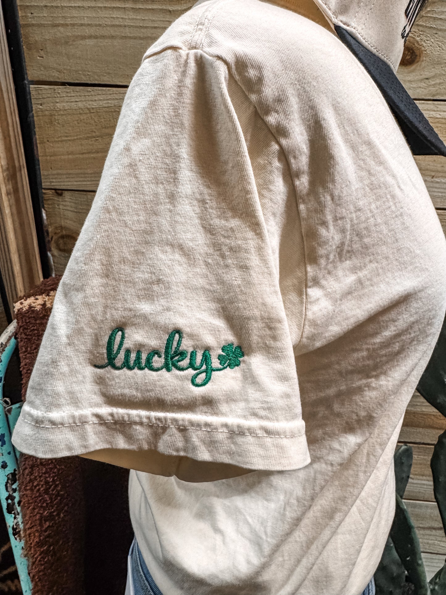 Lucky Embroidered Tee