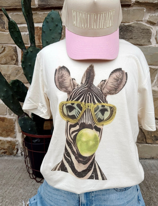 Bubblegum Zebra Tee