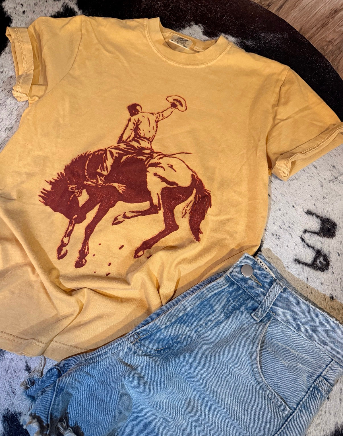 Cowboy Red Bucker Tee